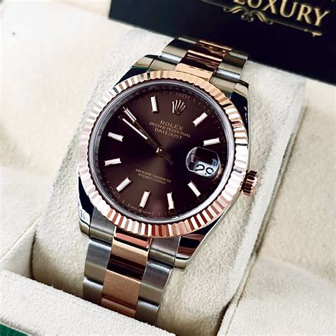 rolex oyster perpetual datejust rose gold chocolate dial|rolex datejust 31 gold price.